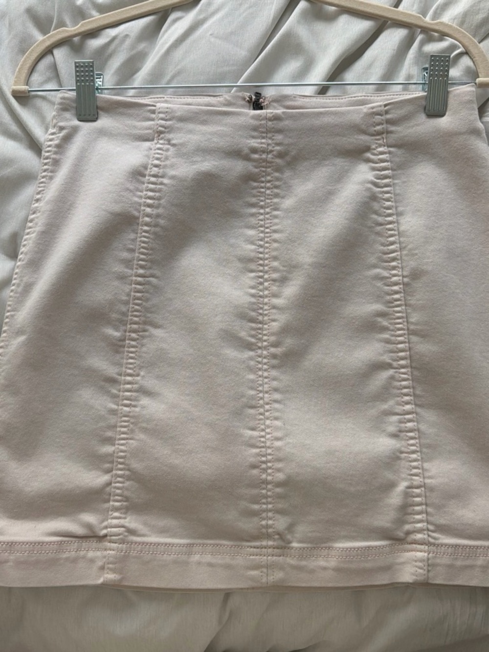 Women’s Cream Mini Skirt - Classic Panel Design